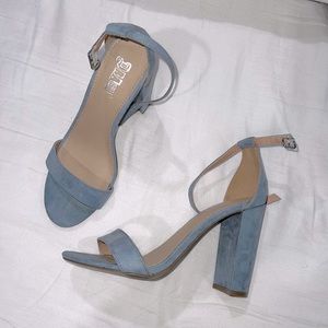 Baby blue block heels